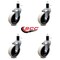 Service Caster 4 Inch Thermoplastic Rubber Wheel 1-1/2 Inch Expanding Stem Caster SCC, 4PK SCC-EX05S410-TPRS-112-4 - alternate 3